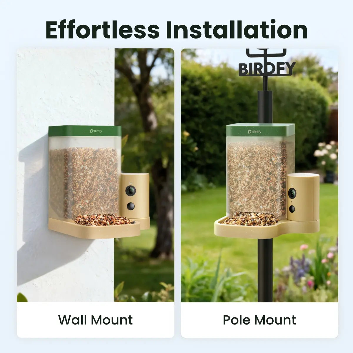 Birdfy Smart Bird Feeder with Camera for Rookie, Camera Bird Feeder Dual Night Vision, AI Recognition IP66 Waterproof for Birdlovers