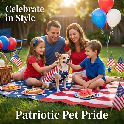 Dog Vest Pet Clothing Costumes Puppy Clothes American Flag Style Mesh Breathable Fabric Summer Cool High Stretch Comfort Small Dogs Outdoor Independence Day