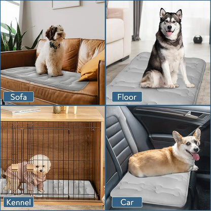 2-Pack Thicker Dog Cooling Mats for Dogs or Cats, Cute Bone Quiled Durable Non-Slip Instant Cool Summer Pet Cooling Pad, No Geal No Electric Portable Lightweight Washable Indoor Outdoor Cold Kennel Crate Bed for Large Dogs #Summervibes #Dealsforyoudays