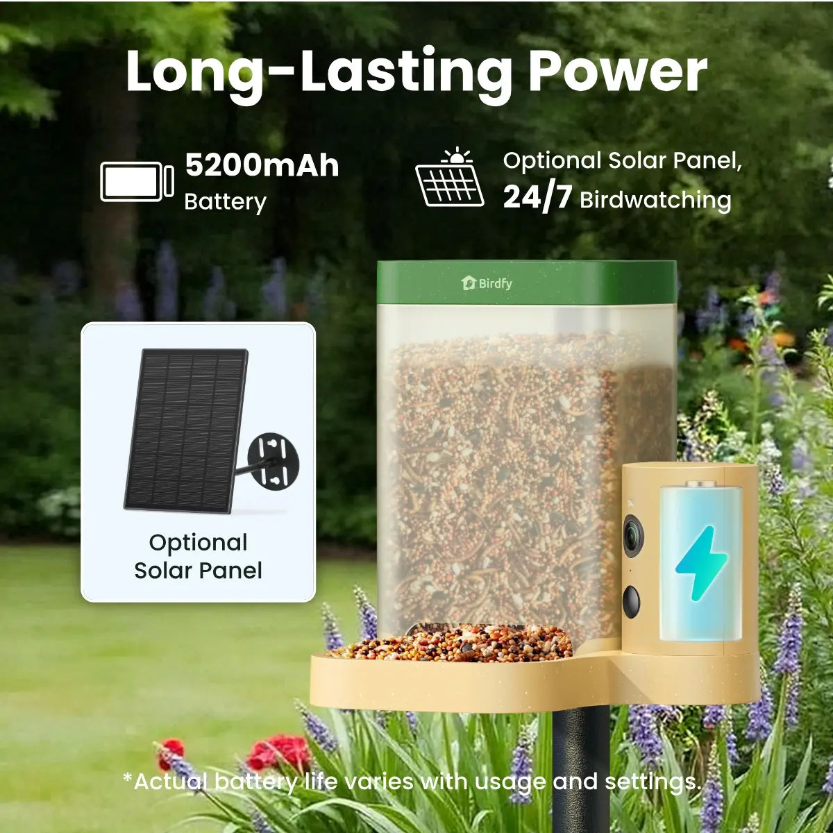 Birdfy Smart Bird Feeder with Camera for Rookie, Camera Bird Feeder Dual Night Vision, AI Recognition IP66 Waterproof for Birdlovers