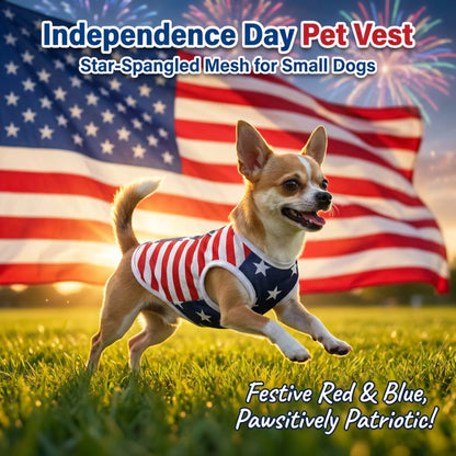 Dog Vest Pet Clothing Costumes Puppy Clothes American Flag Style Mesh Breathable Fabric Summer Cool High Stretch Comfort Small Dogs Outdoor Independence Day