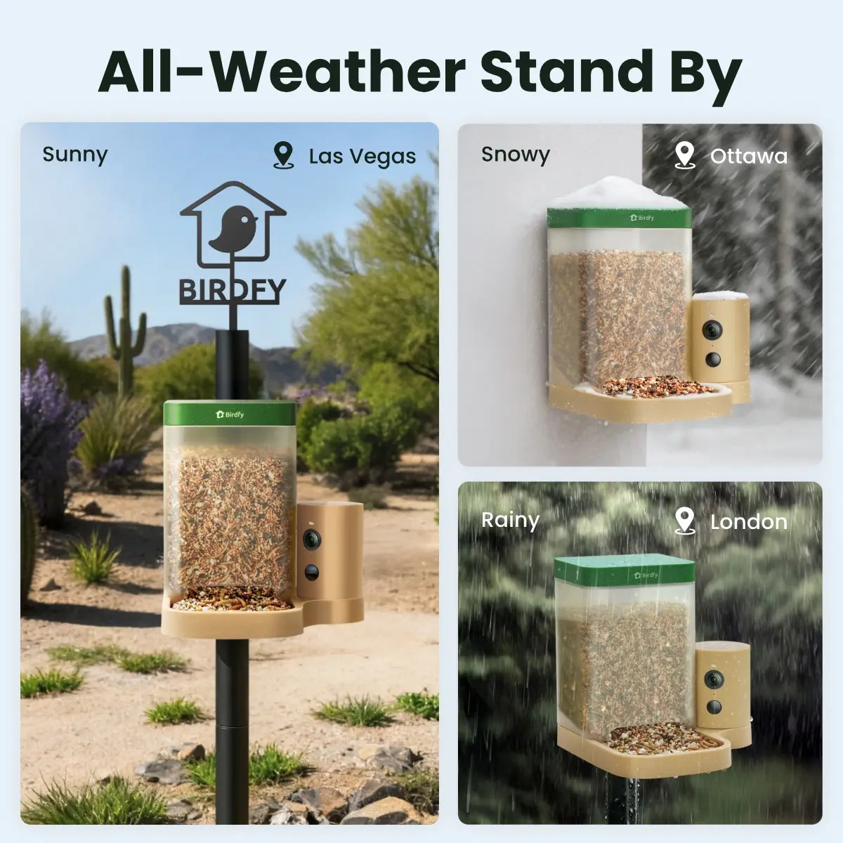 Birdfy Smart Bird Feeder with Camera for Rookie, Camera Bird Feeder Dual Night Vision, AI Recognition IP66 Waterproof for Birdlovers