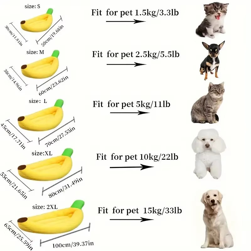 Dogs Bed Cozy Banana Shaped Nest Pets Bed Durable Detachable & Washable Plush Warm Sanctuary for Small/Medium/Large Dogs & Cats