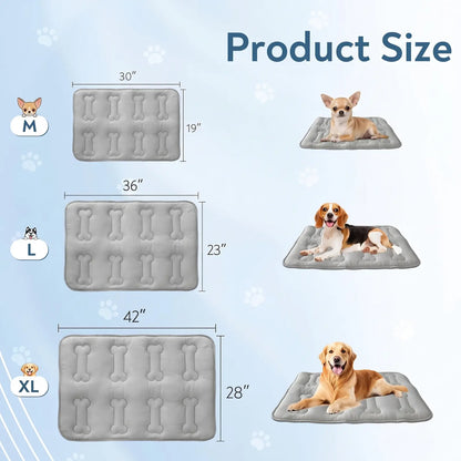 2-Pack Thicker Dog Cooling Mats for Dogs or Cats, Cute Bone Quiled Durable Non-Slip Instant Cool Summer Pet Cooling Pad, No Geal No Electric Portable Lightweight Washable Indoor Outdoor Cold Kennel Crate Bed for Large Dogs #Summervibes #Dealsforyoudays